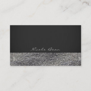 Grey & Silver Modern Glam Sequins Chic Elegant Business Card