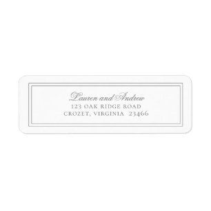 Grey Silver Modern Minimalist Return Address Label