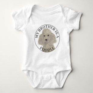 Grey Silver Poodle Dog Baby Bodysuit