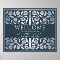 Grey Silver Sword Royal Wedding Welcome Sign