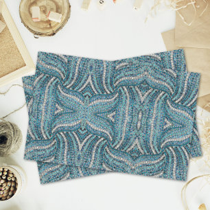 grey silver turquoise teal blue bohemian tissue paper