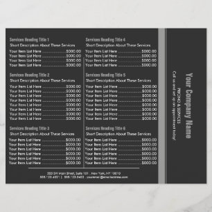 Grey Simple Border Price List 6 Flyer