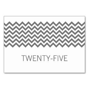 Grey Simple Chevron Table Card