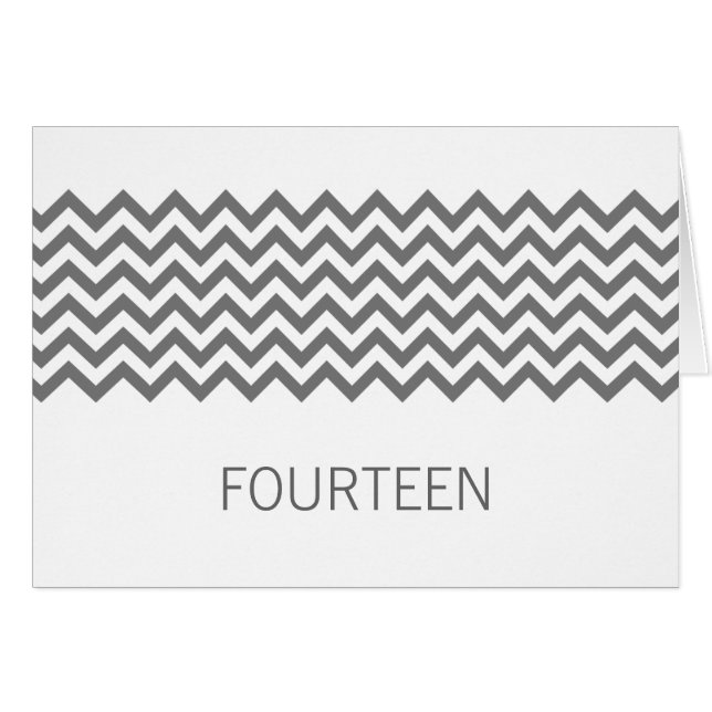 Grey Simple Chevron Table Number Card (Front Horizontal)