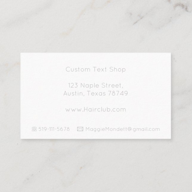 Grey Simple Clothing Shop Business Card (Back)