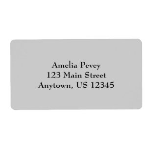 Grey Simple Plain Shipping Labels