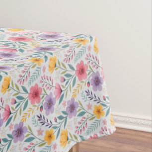 Grey simple wildflower pattern tablecloth