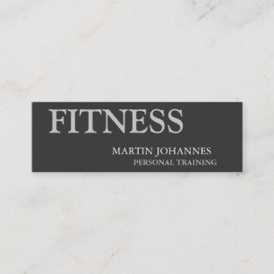 Grey Skinny Slim Personal Trainer Business Card