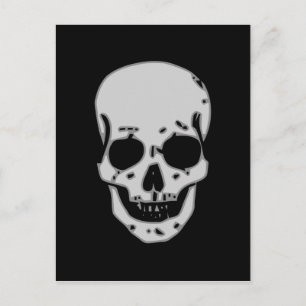 Grey skull postcard