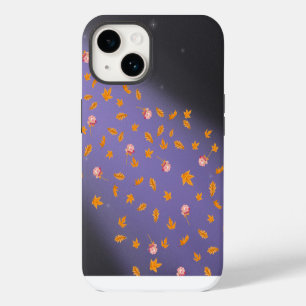Grey Sky Autumn Leaves & Roses iPhone 14 Case