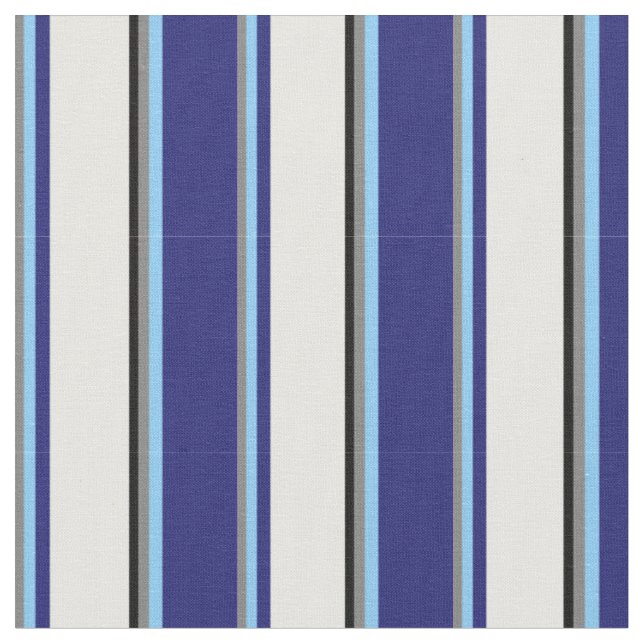 Grey, Sky Blue, Midnight Blue, Mint Cream & Black Fabric (Close Up)