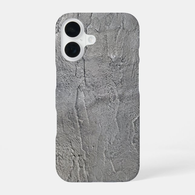 Grey Slate Rock Texture iPhone 16 Case (Back)