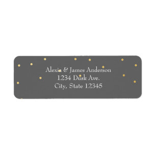 Grey Small Gold Foil Elegant Invitation Labels