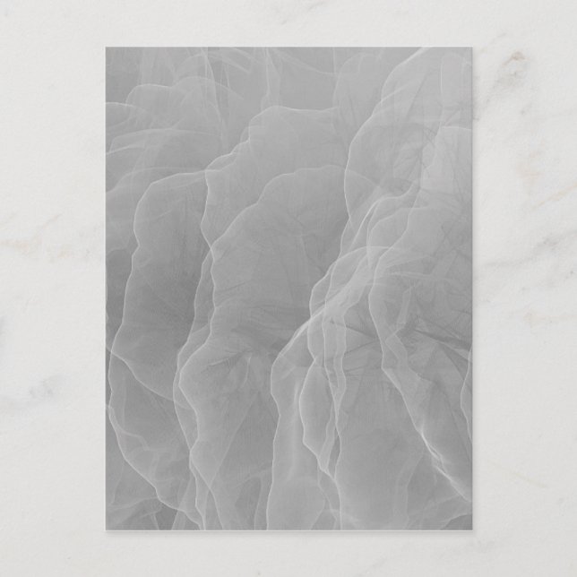 Grey Smoke Wispy Carbon Abstract Pattern Postcard (Front)