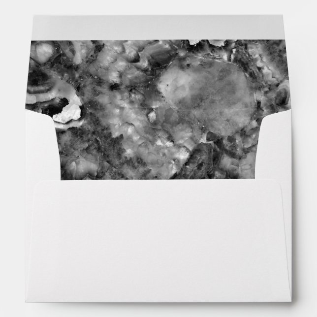 Grey Smoky Quartz,  black white grey pattern  Envelope (Back (Bottom))