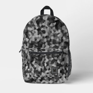 Grey snake digital camo futuristic printed backpack