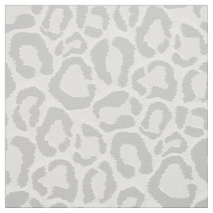 Grey Snow Leopard Animal Print Large Scale Fabric