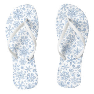 Grey Snowflakes on off white Jandals