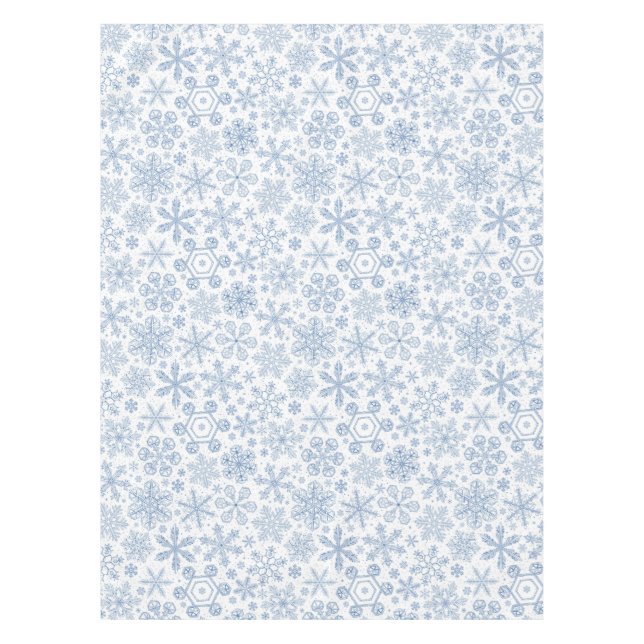 Grey Snowflakes on off white Tablecloth (Front)