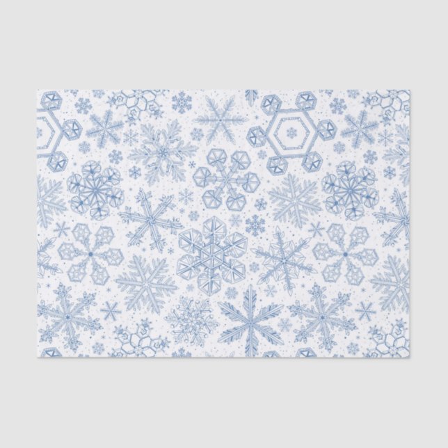 Grey Snowflakes on off white Tissue Paper (Front)