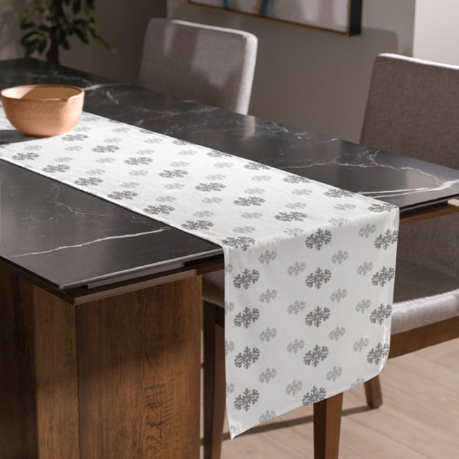 Grey Snowflakes Short Table Runner (Creator Uploaded)