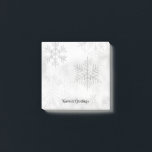 Grey Snowflakes Snow Personal Post It Note Pad<br><div class="desc">This cute Post It note pad features my original artwork of grey and white graphic art snowflakes. At the bottom of the note pad you can personalise it with any name or text as you desire. There is plenty of room to write notes to standout on the fridge or desk....</div>