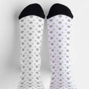 Grey Snowflakes Socks