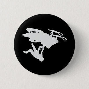 Grey Snowmobiler 6 Cm Round Badge