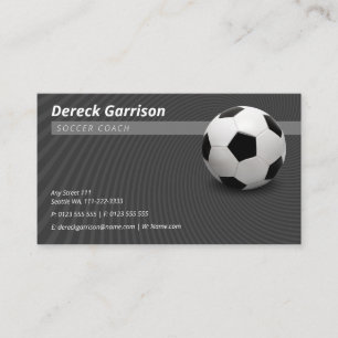 Grey Soccer Coach   Sport Business Card