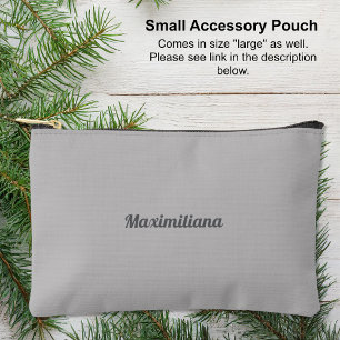 Grey - Solid Small Accessory Pouch