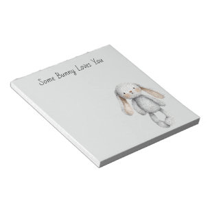 Grey Some Bunny Loves You Notepad