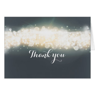 Grey Sparkle Lights Sky Blast Thank You Fold Card