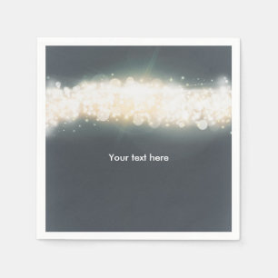 Grey Sparkle Lights Sky Blast Wedding Napkins