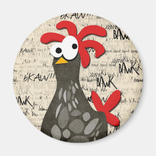 Grey Speckled Chicken Magnet