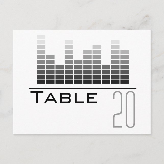 Grey Spectrum Analyzer Table Number Postcard (Front)