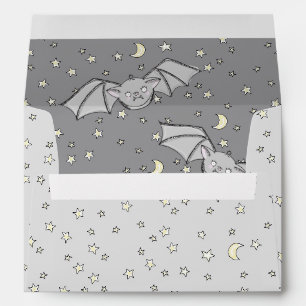 Grey Spooky Cute Bats Envelopes