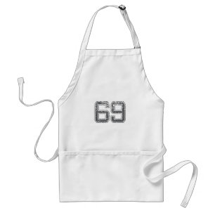 Grey Sports Jersey #69 Standard Apron