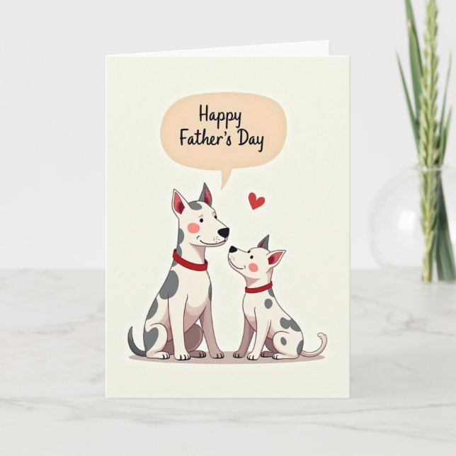 Grey Spotted Dogs Fathers Card (Front)