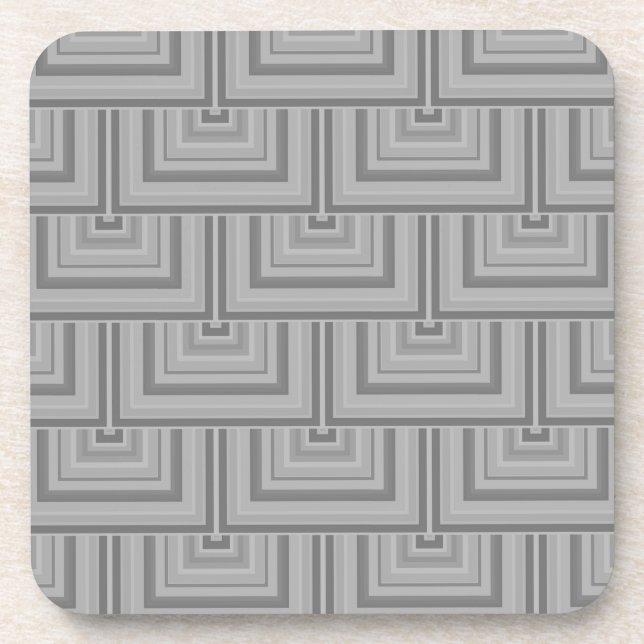 Grey square scales coaster (Front)