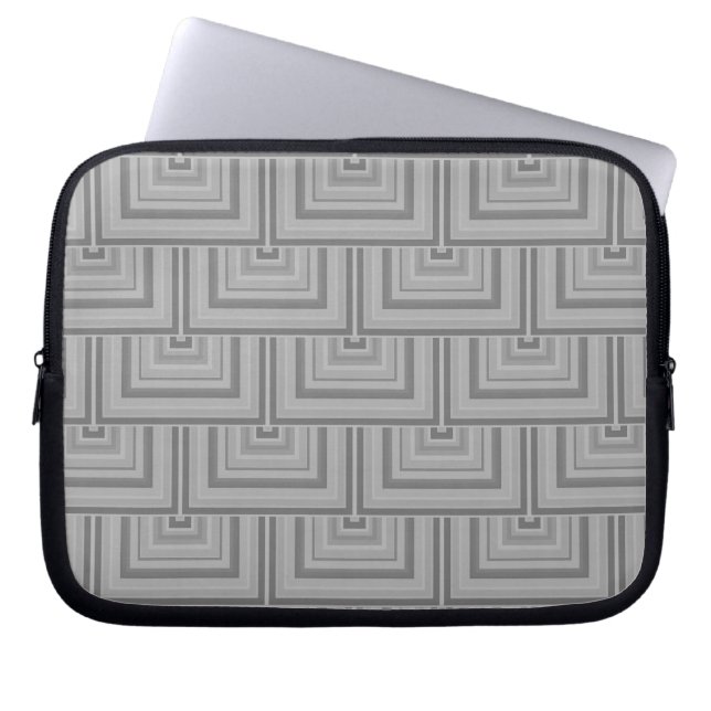 Grey square scales laptop sleeve (Front)