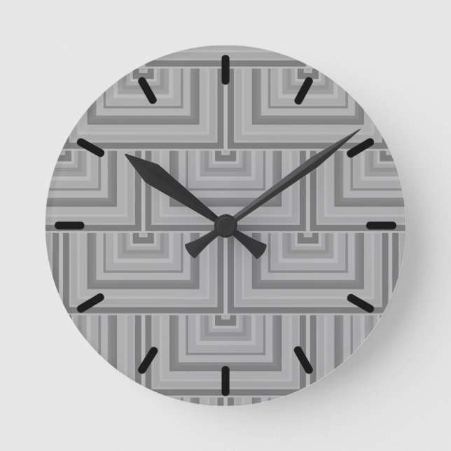 Grey square scales round clock (Front)