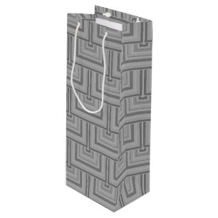 Grey square scales wine gift bag