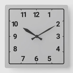 Grey Square Wall Clock
