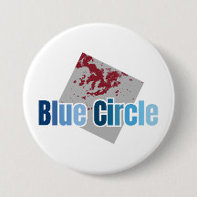 Grey Square with Red Stain and Blue Circle Text