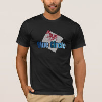 Grey Square with Red Stain and Blue Circle Text
