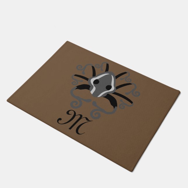Grey Squid Monogram Doormat (Angled)