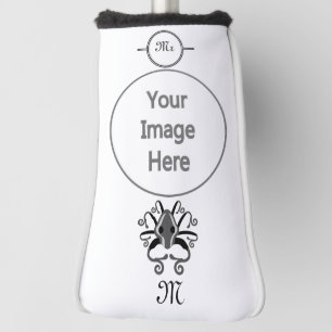 Grey Squid Monogram Golf Head Cover