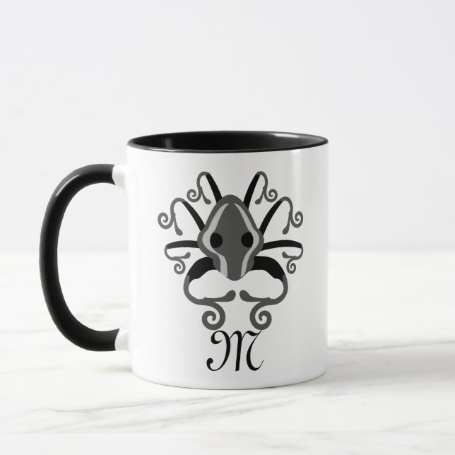 Grey Squid Monogram Mug (Left)