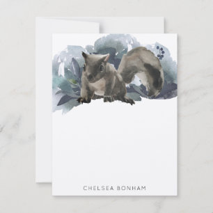 Grey Squirrel Watercolor Scenery Note Card