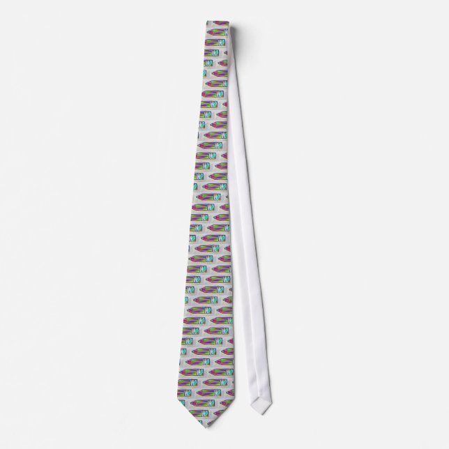 Grey "Stained Glass" Pencil tie (Front)